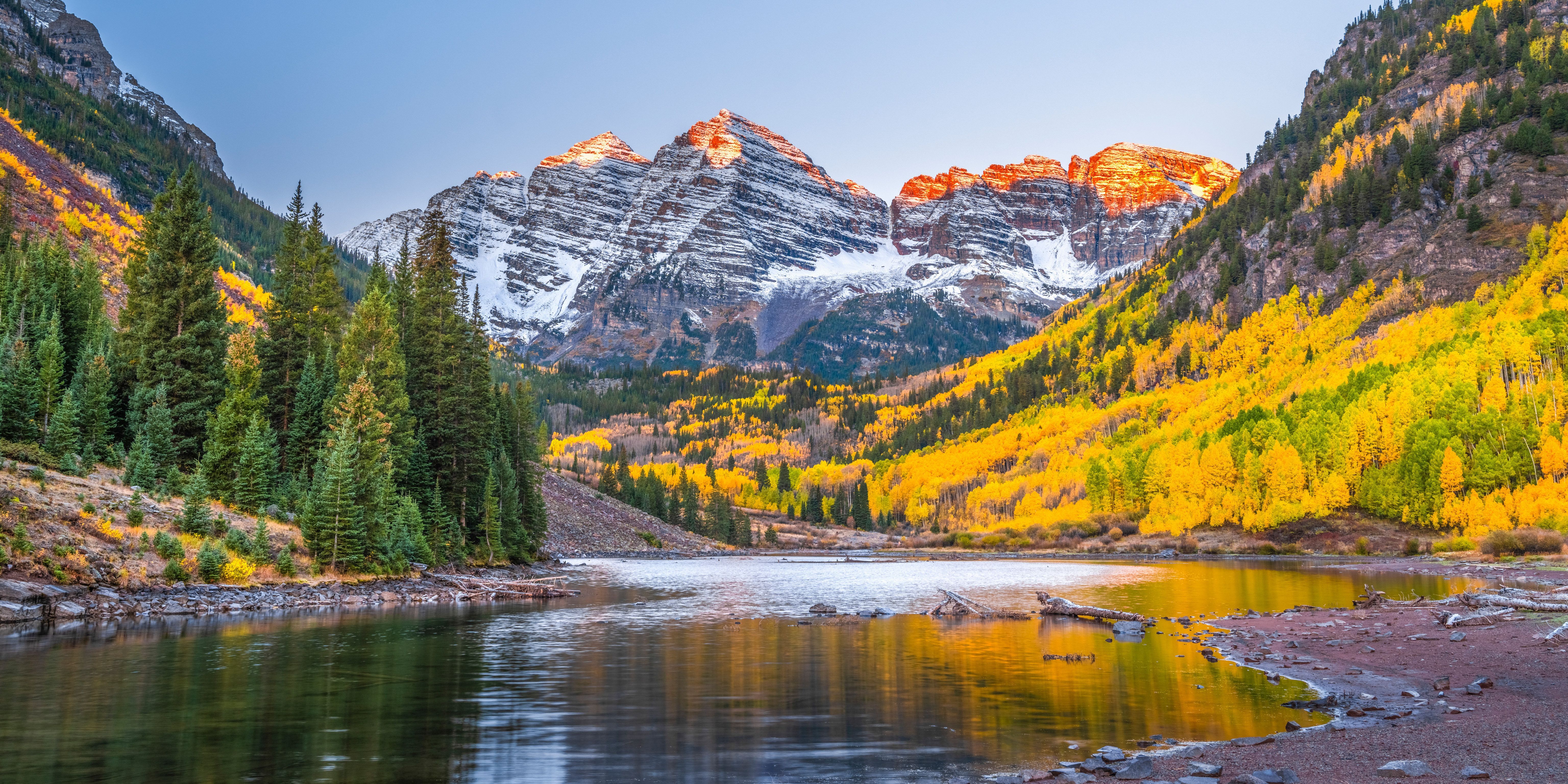 6144x3072 Desktop Wallpaper USA Maroon Bells