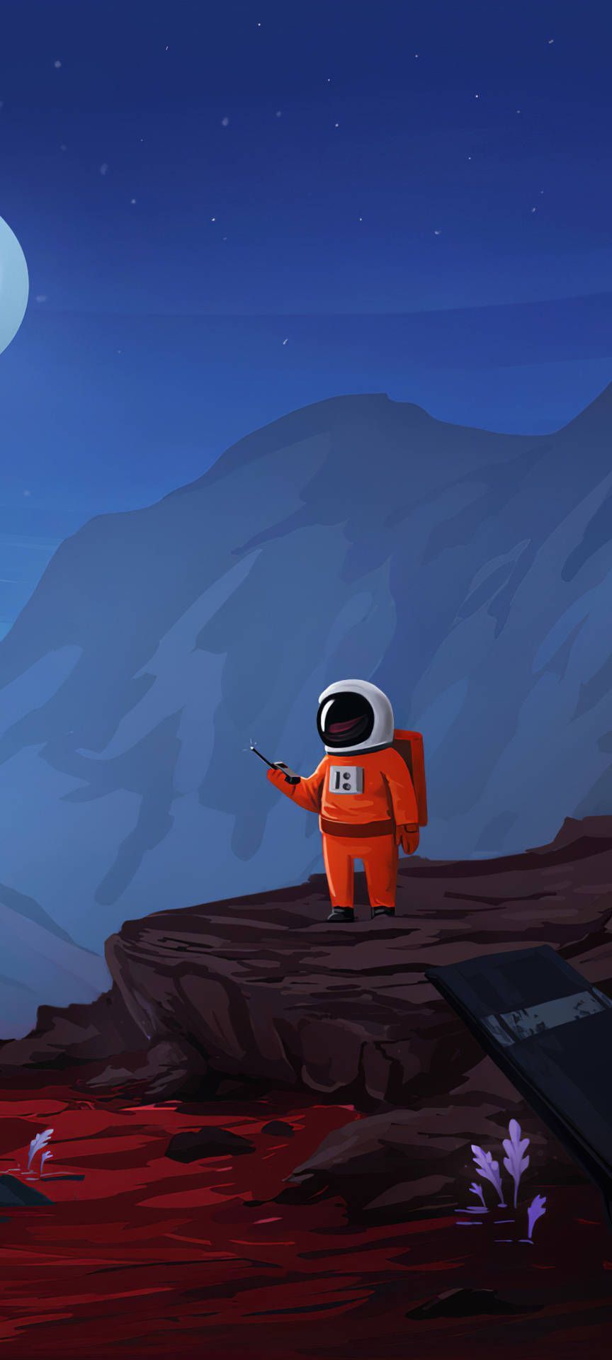 864x1920 Download Cartoon Astronaut With Walkie