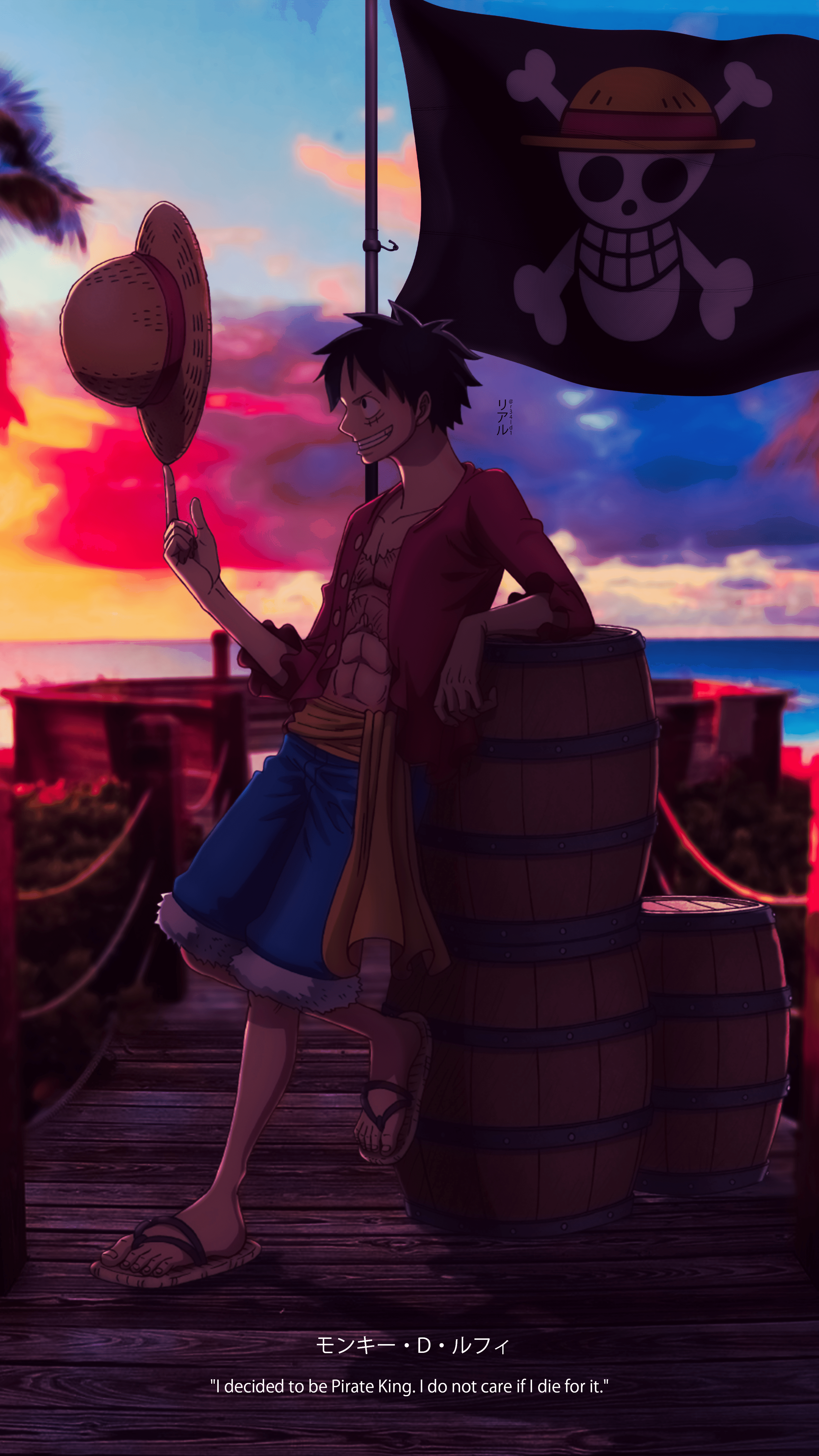 2700x4800 anime boys, straw hat, Barrel