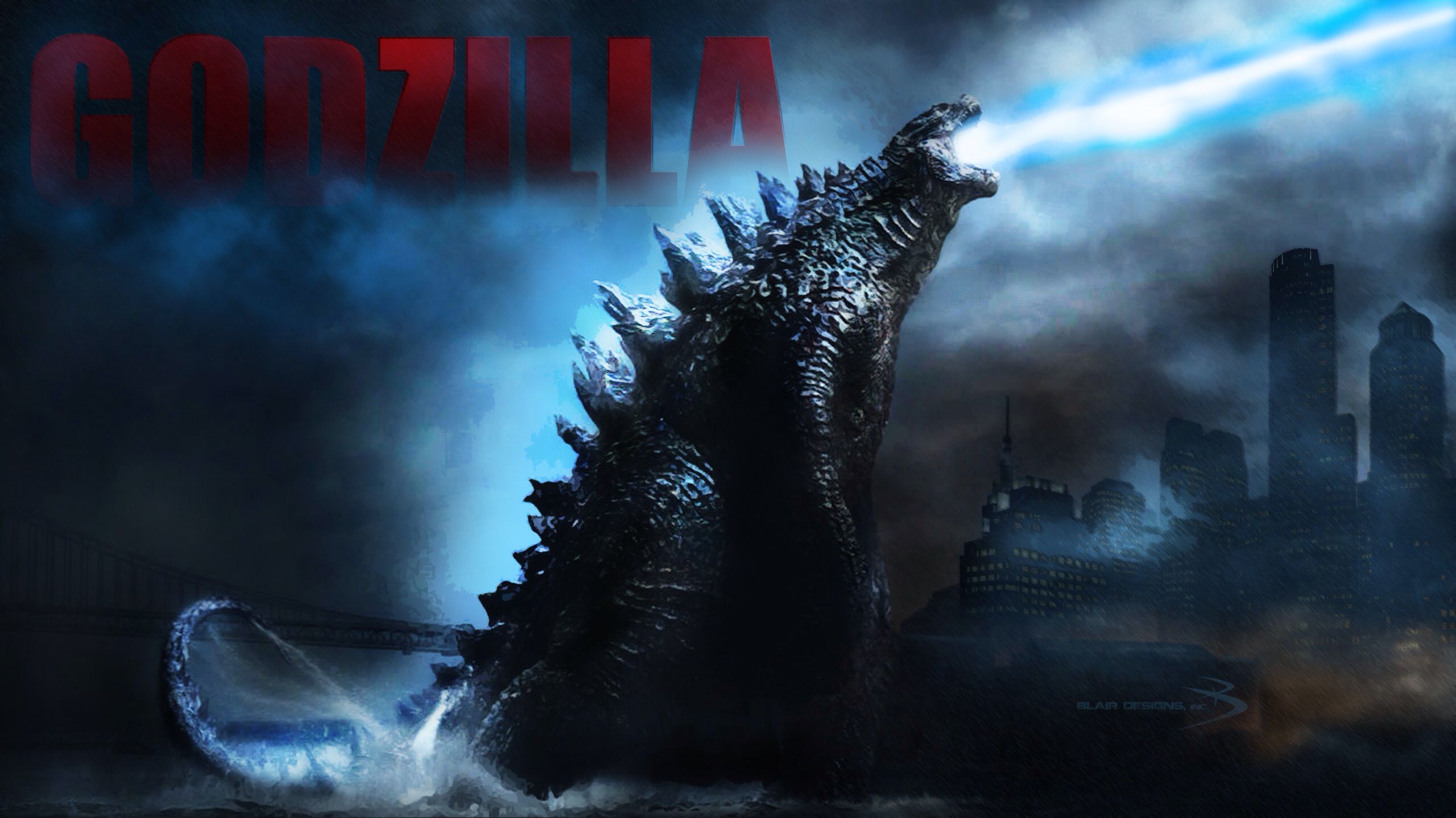 2560x1440 Godzilla, Kaiju, Digital illustration