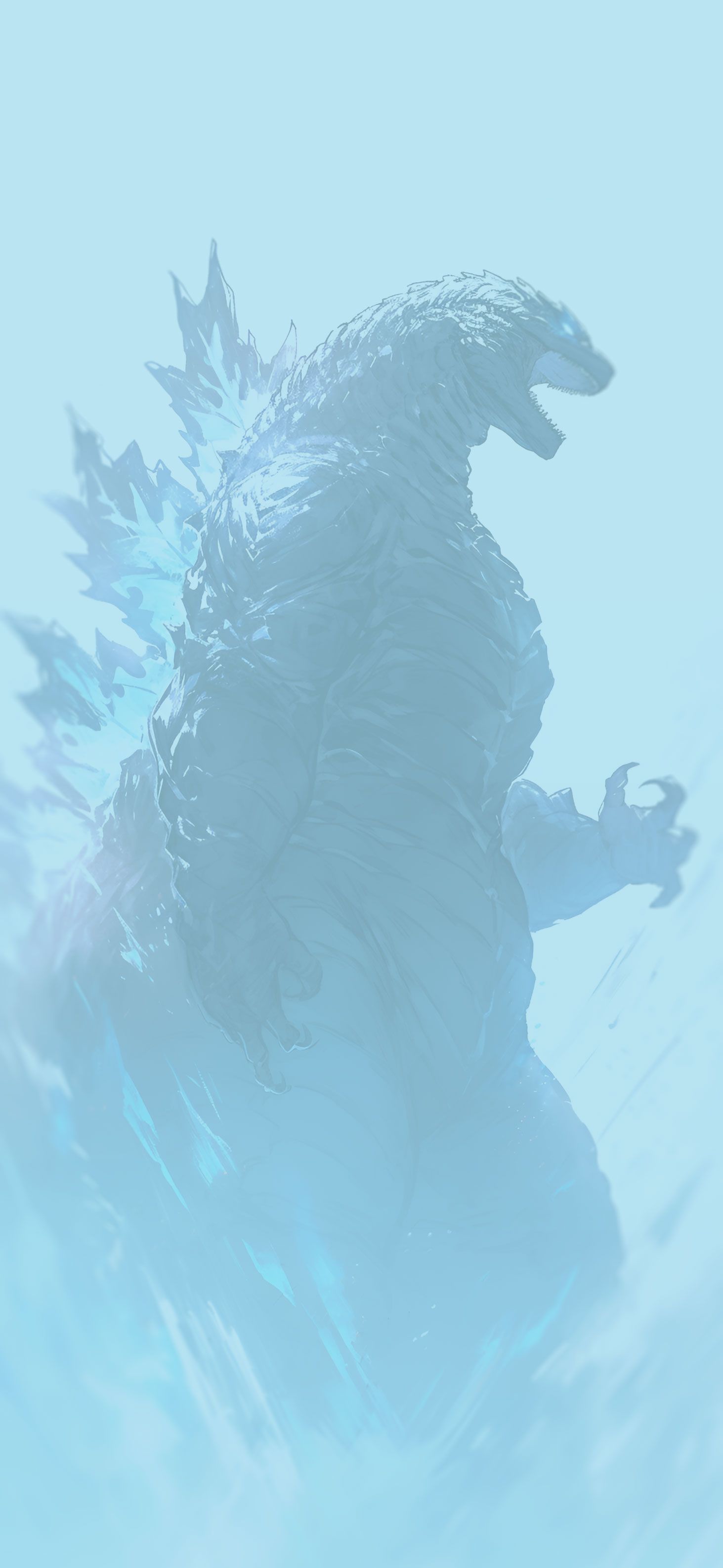 1463x3171 Ferocious Godzilla White Wallpaper