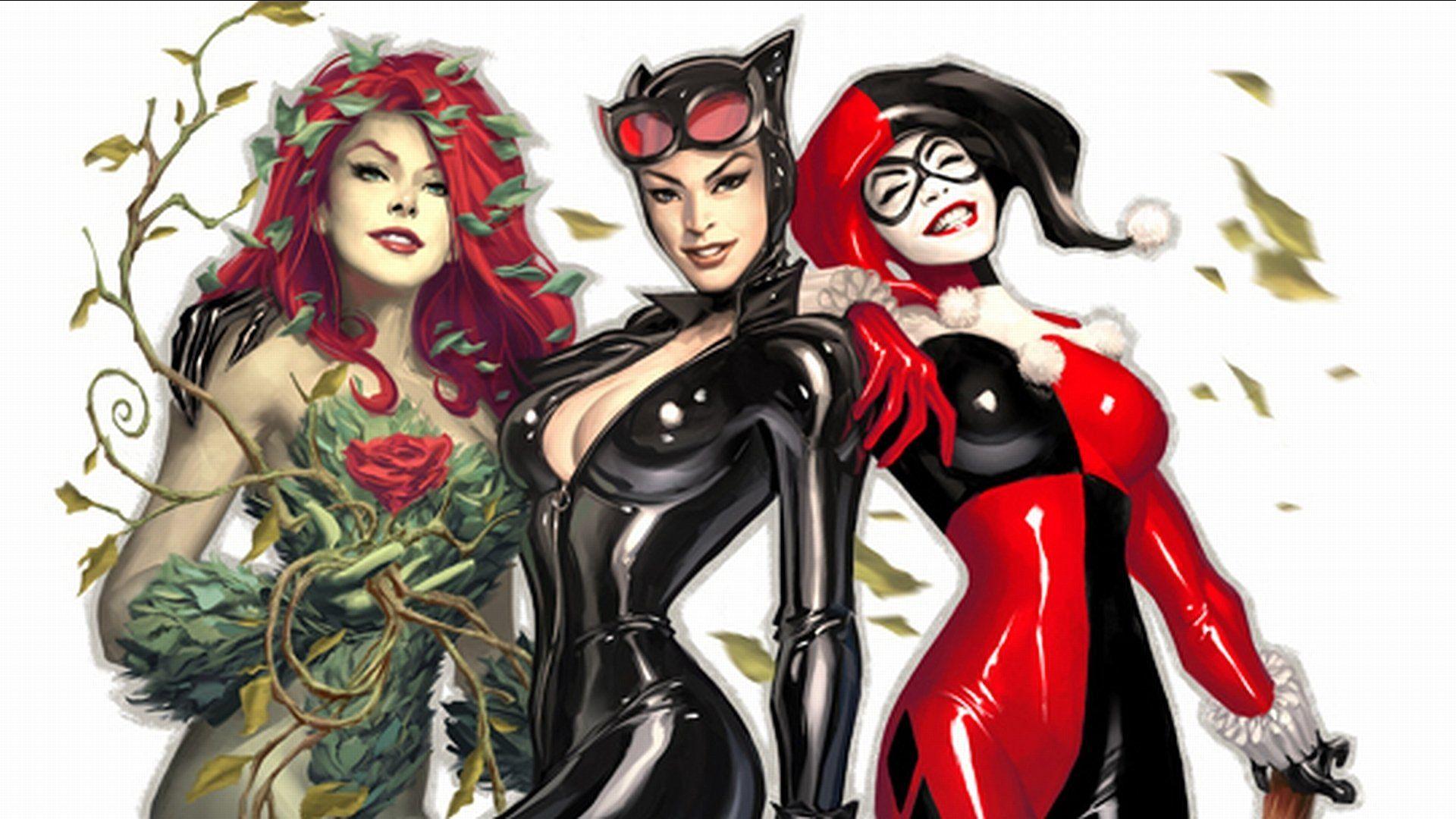 HD wallpaper Catwoman comics Harley Quinn Poison Ivy  Wallpaper Flare