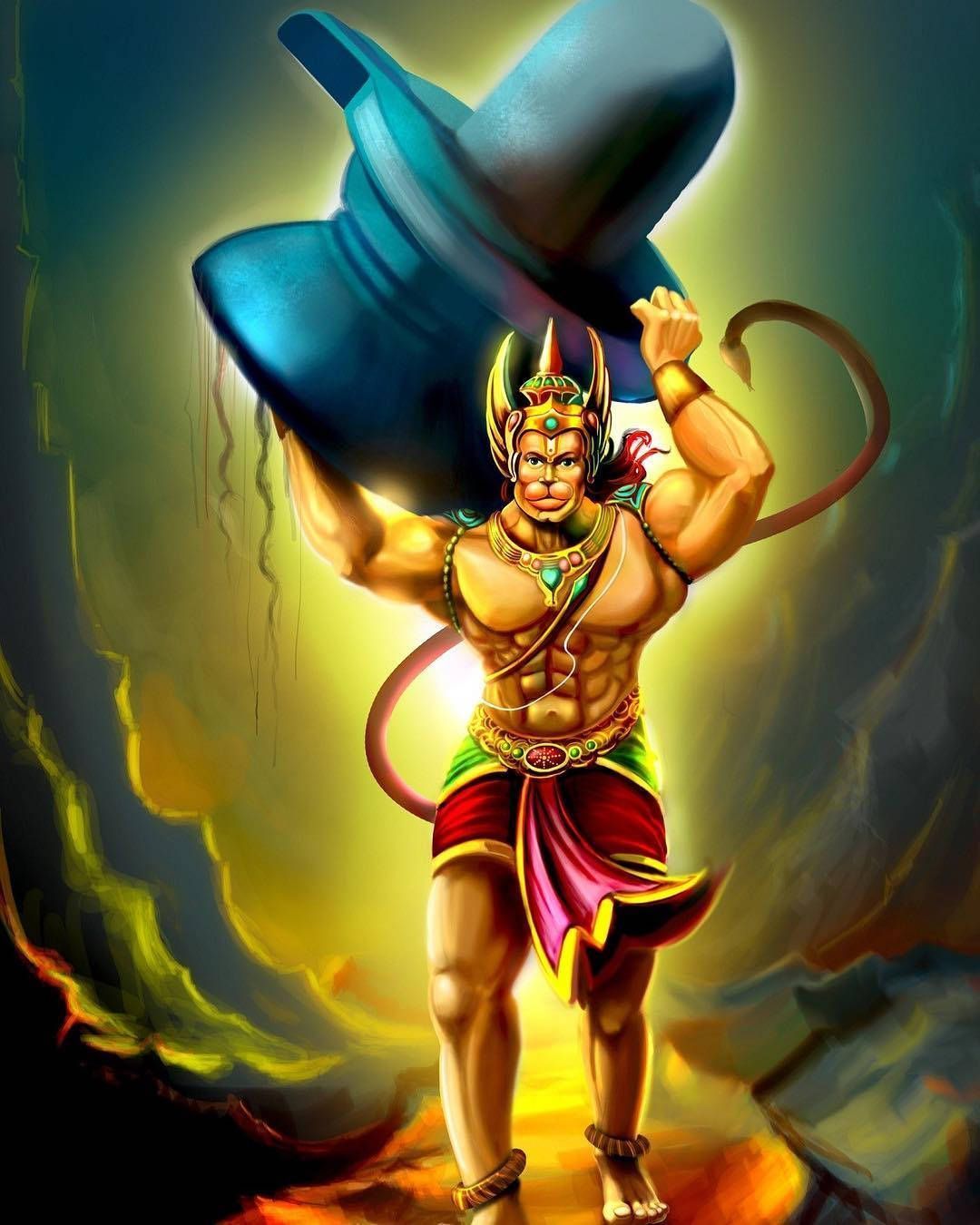 1080x1350 Download free Lord Hanuman Carrying