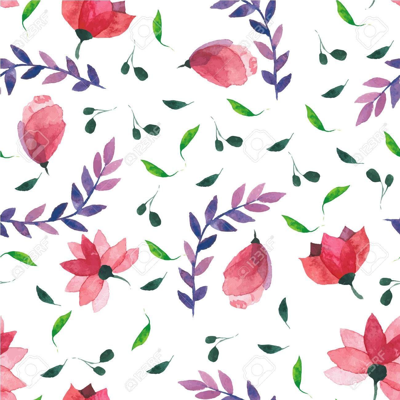1300x1300 Best Pretty seamless pattern with watercolor flower