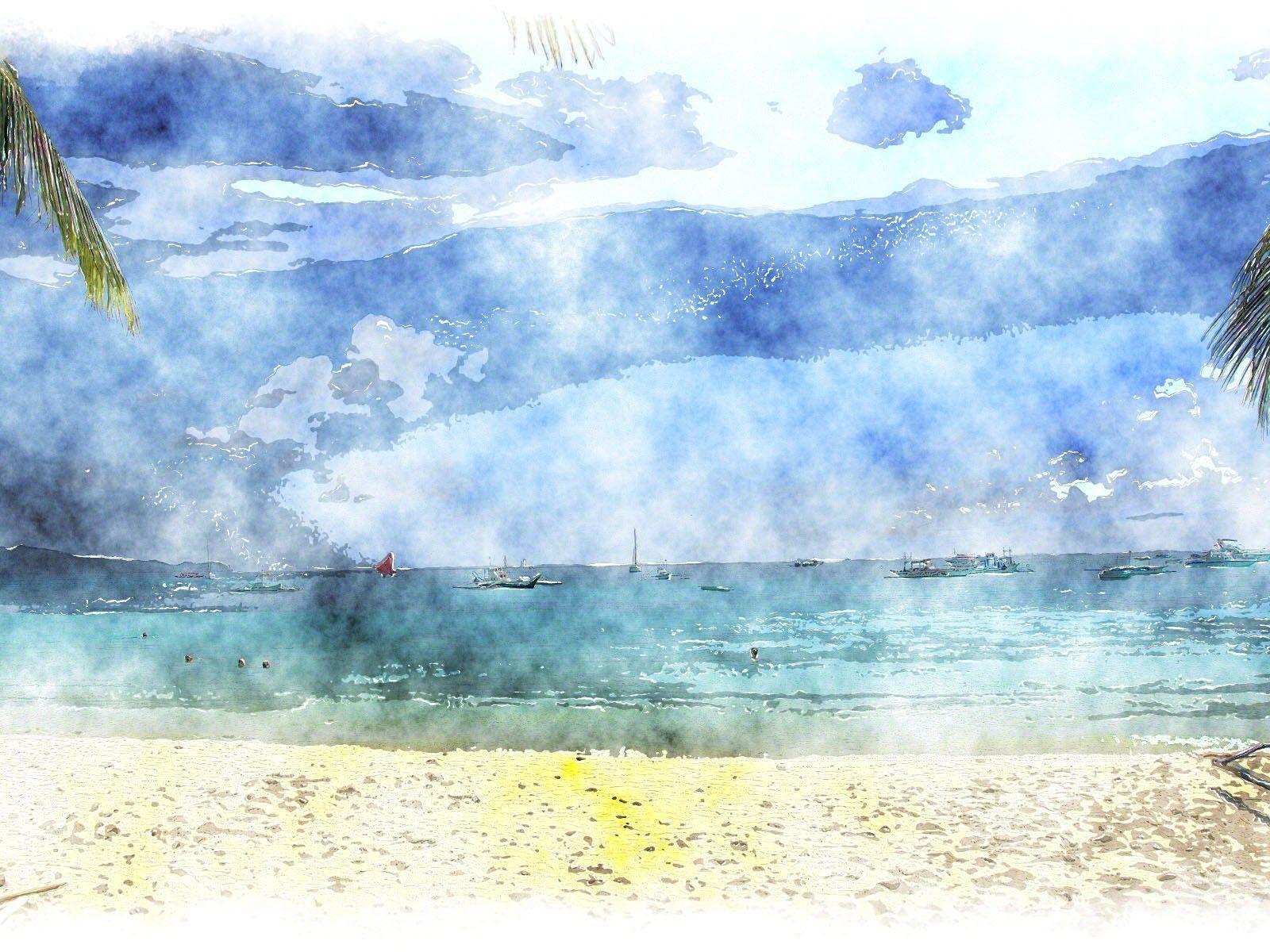 1600x1200 Blue Watercolor Wallpaper Desktop Background