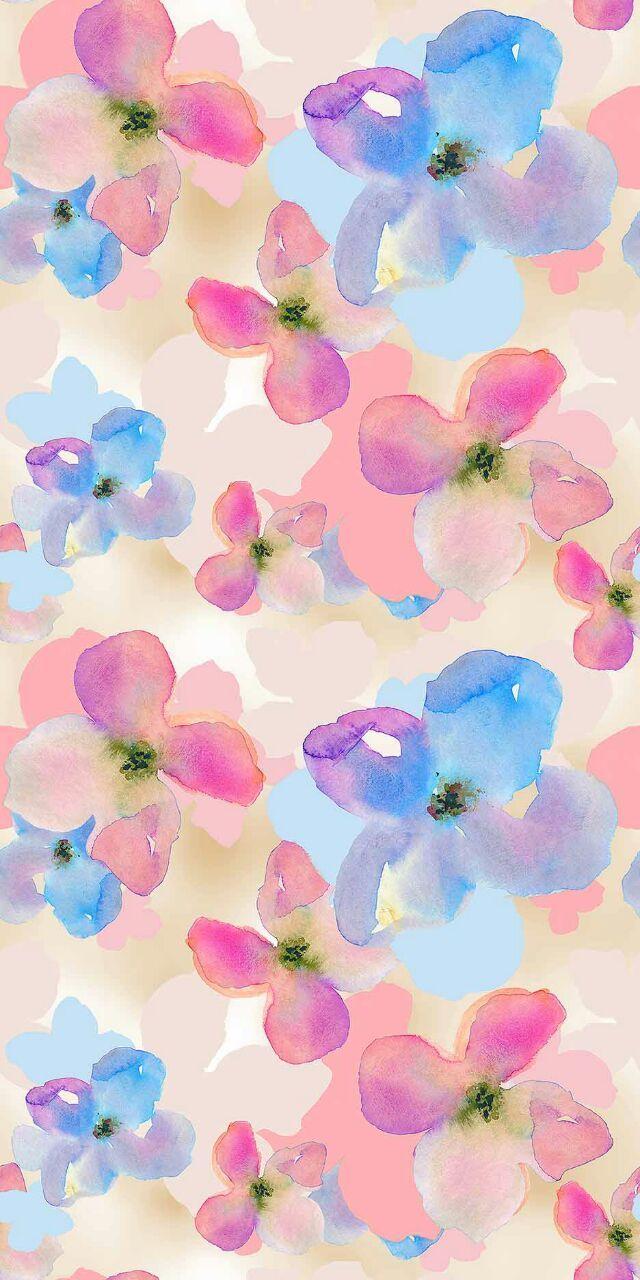 640x1280 Watercolor flowers. Bathroom decor. Flower