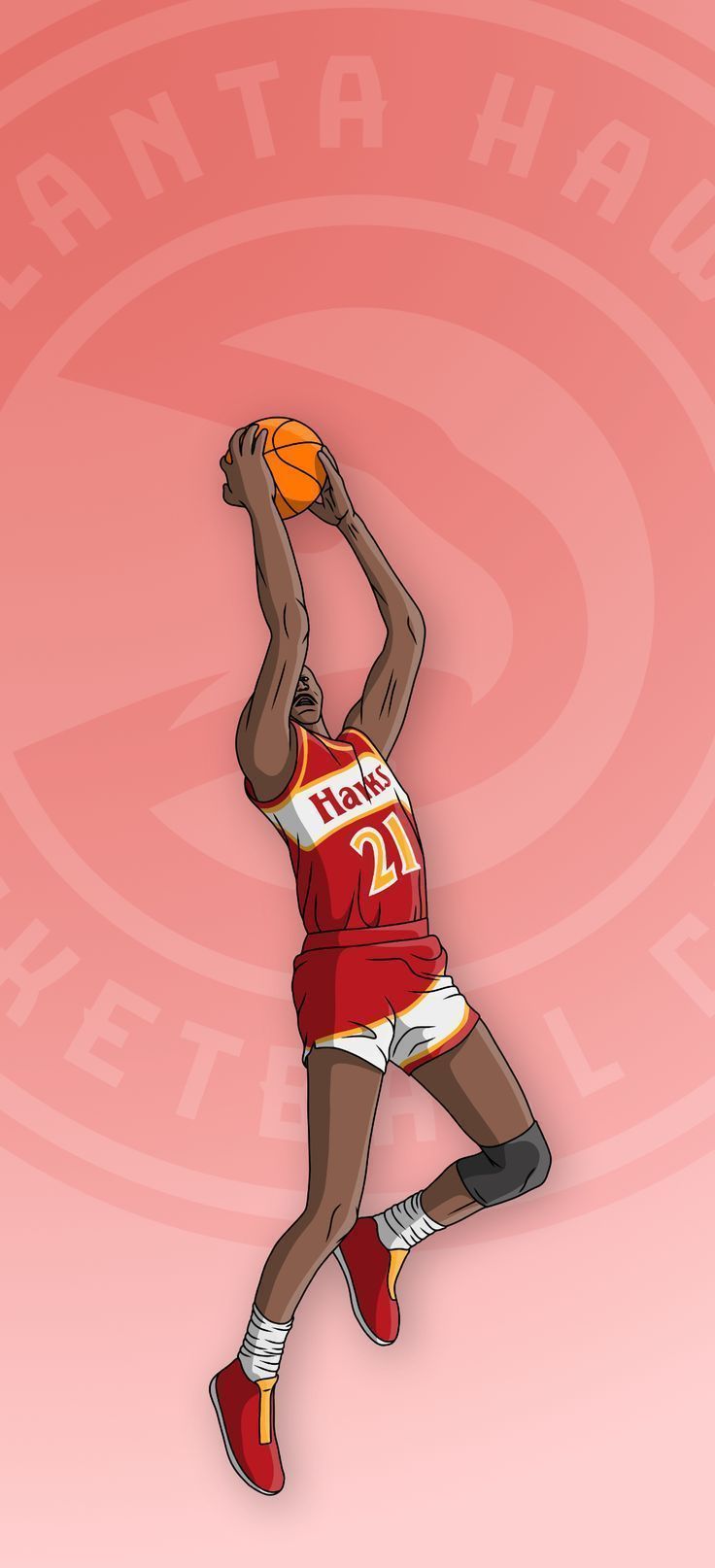 736x1614 Atlanta Hawks Basketball Legend