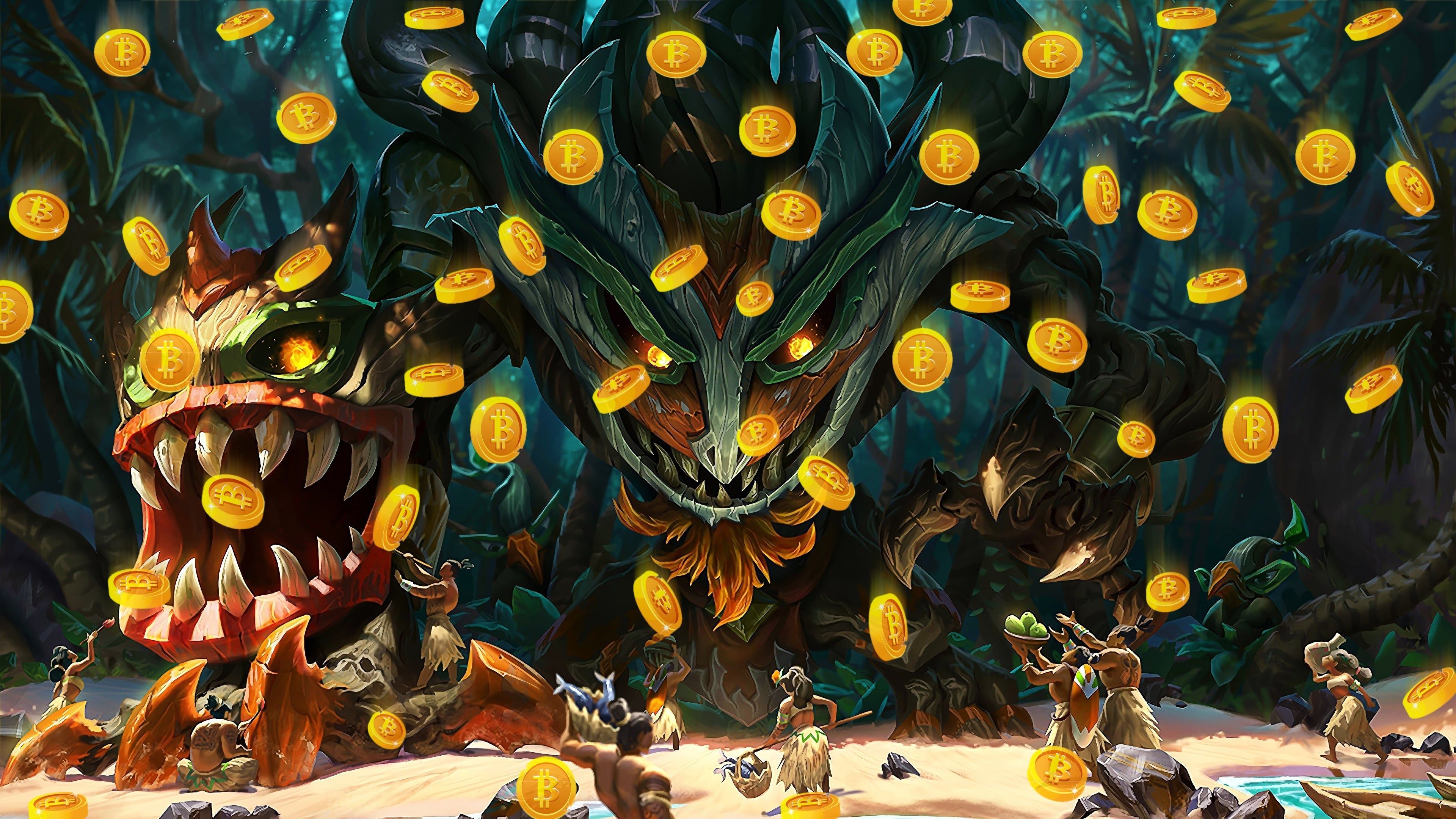 3840x2160 Bitcoins From Above Totemic Maokai Lol