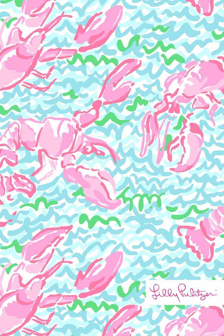 736x1104 Lilly Pulitzer Summer Lobstah Roll Print iphone wallpaper