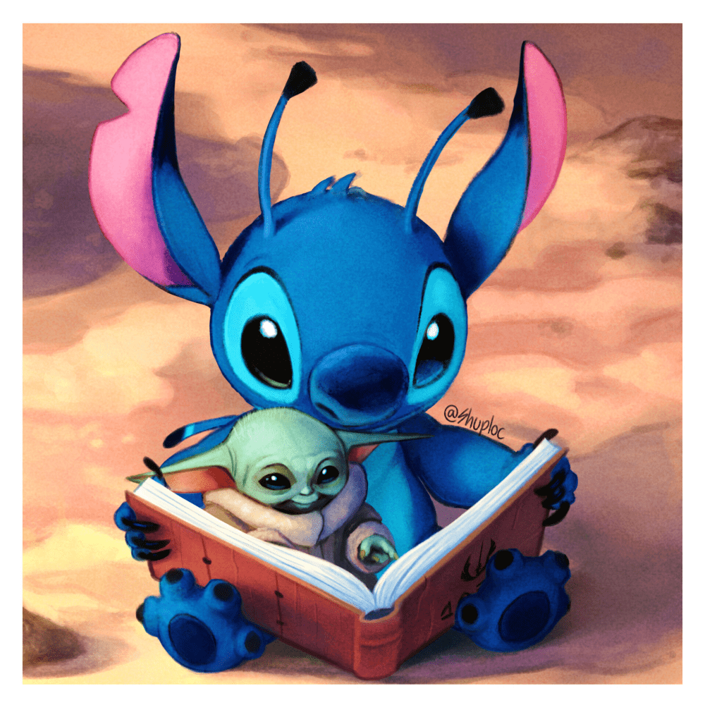 1000x1000 Stitch and Baby Yoda, Julie Shuploc