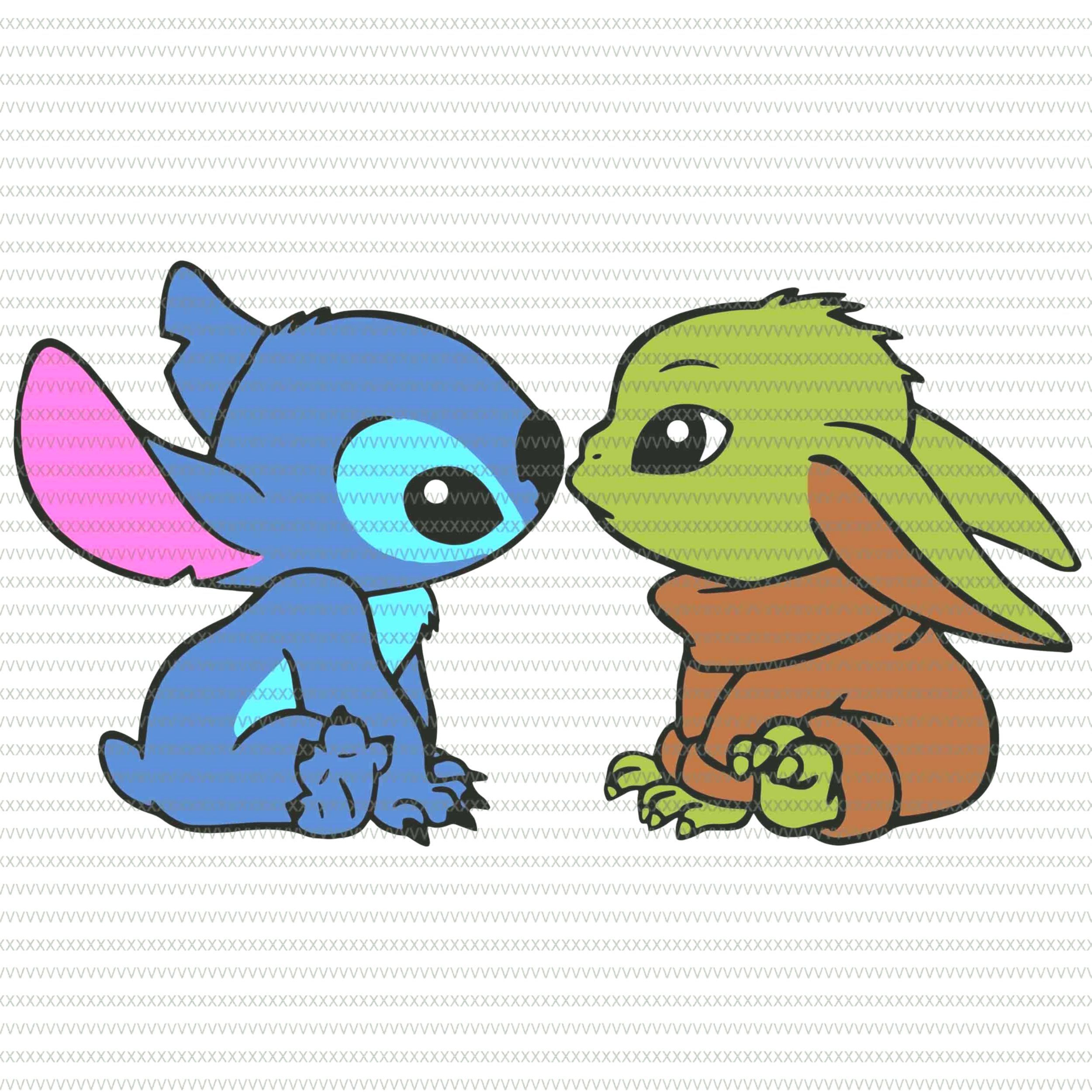 2500x2500 Baby Yoda And Stitch Wallpaper
