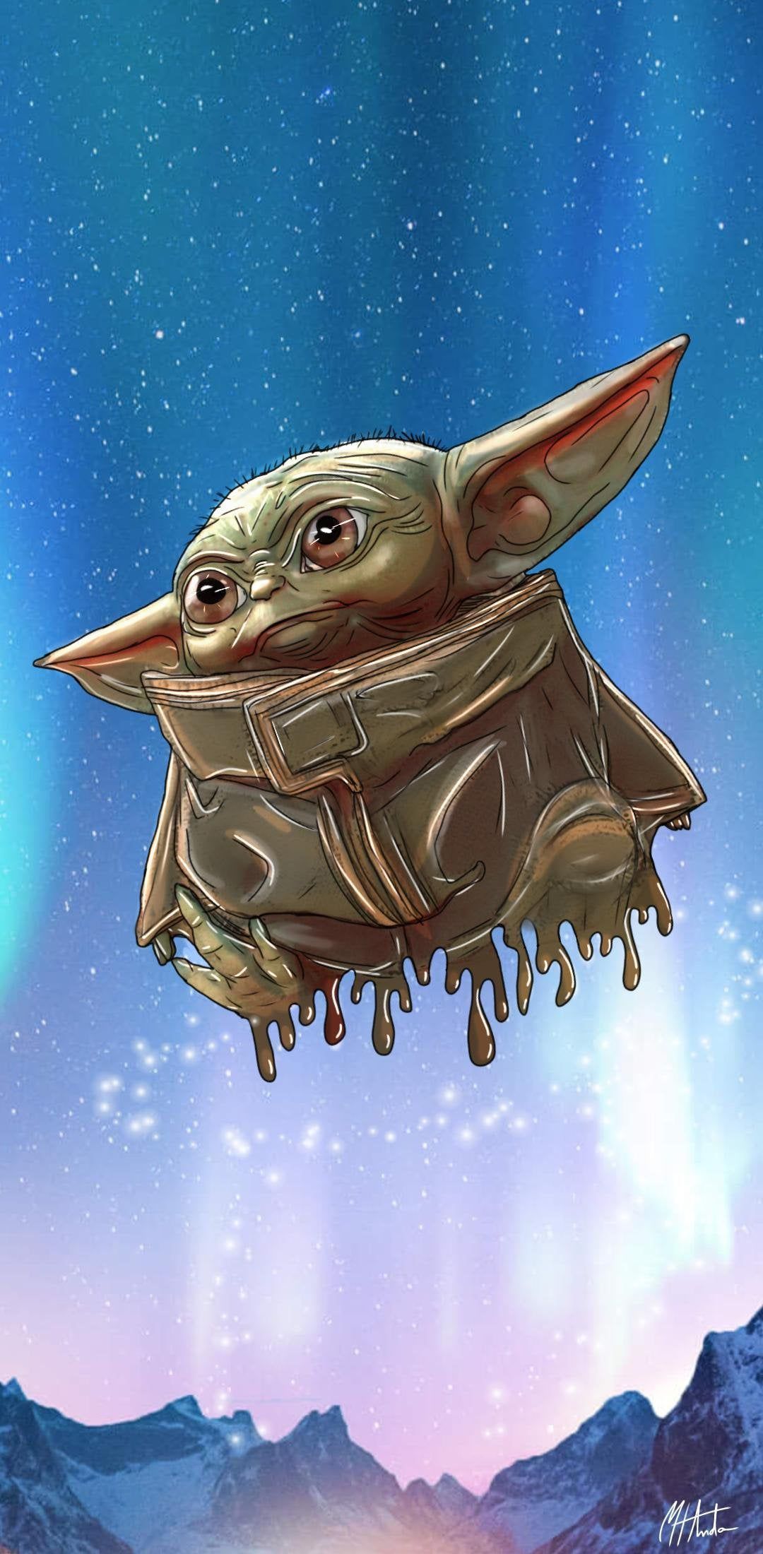 1080x2200 Stitch And Baby Yoda Wallpaper