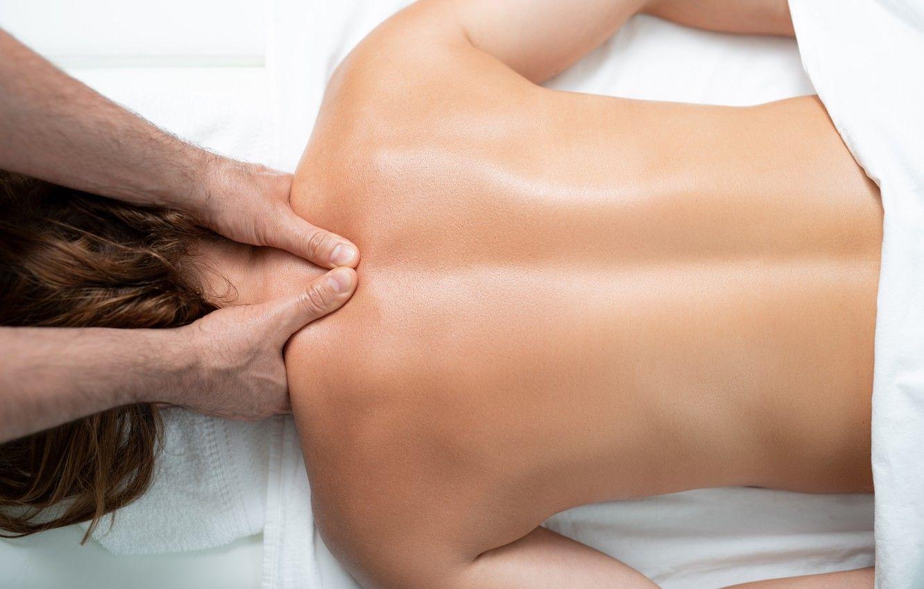 1332x850 Wallpaper woman, back, massage image for desktop, section