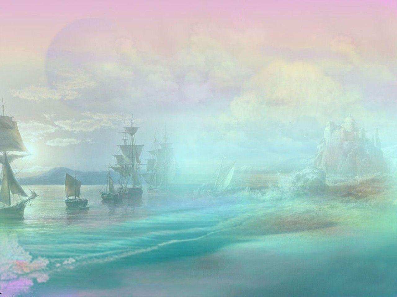 1280x960 Biển đại dương: Núi Tàu Bầu trời Mây Pastel Biển Đại dương Thiên nhiên