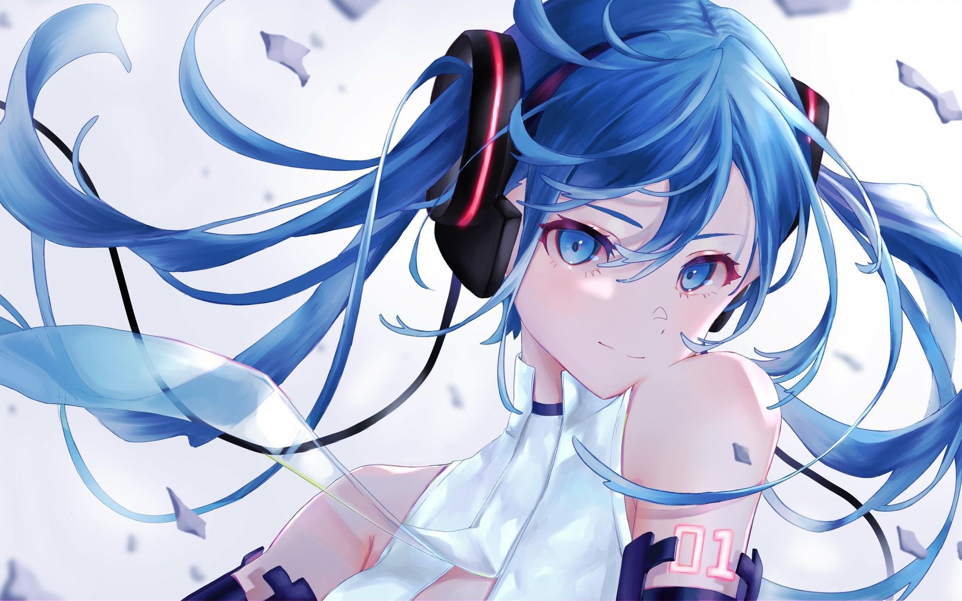 1920x1200 Hatsune Miku Wallpaper 4K, Anime girl, White background