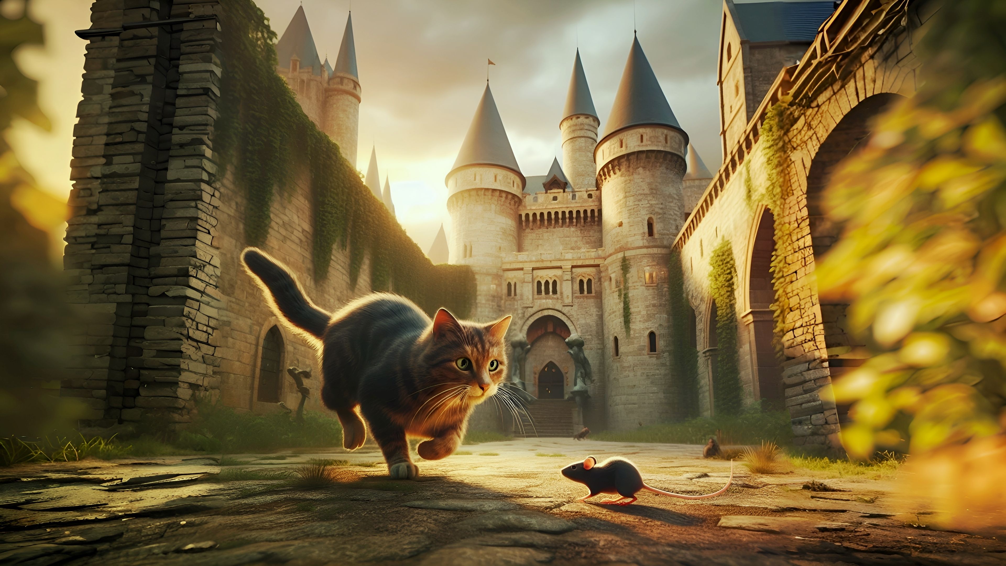 3840x2160 Cat and mouse