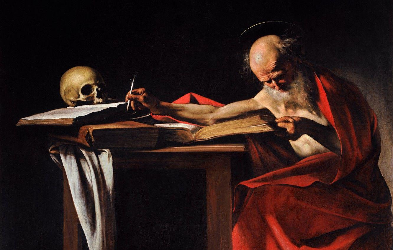 1332x850 Wallpaper picture, Caravaggio, mythology, Saint Jerome