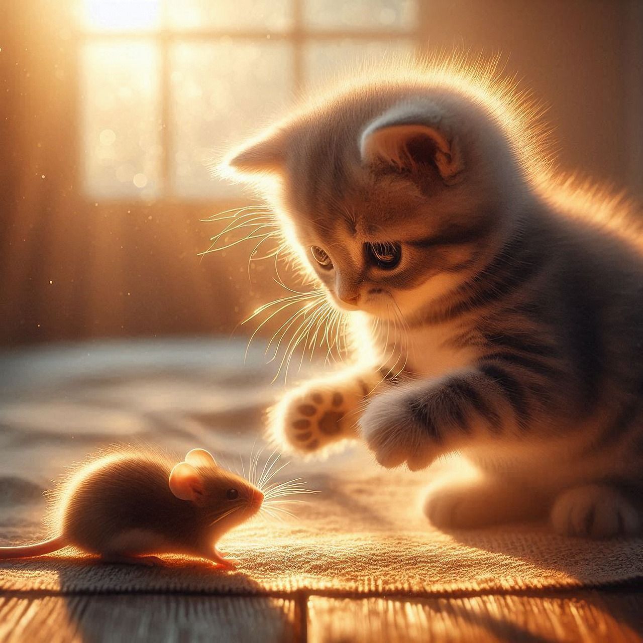 1280x1280 Cat And Mouse Illustrations