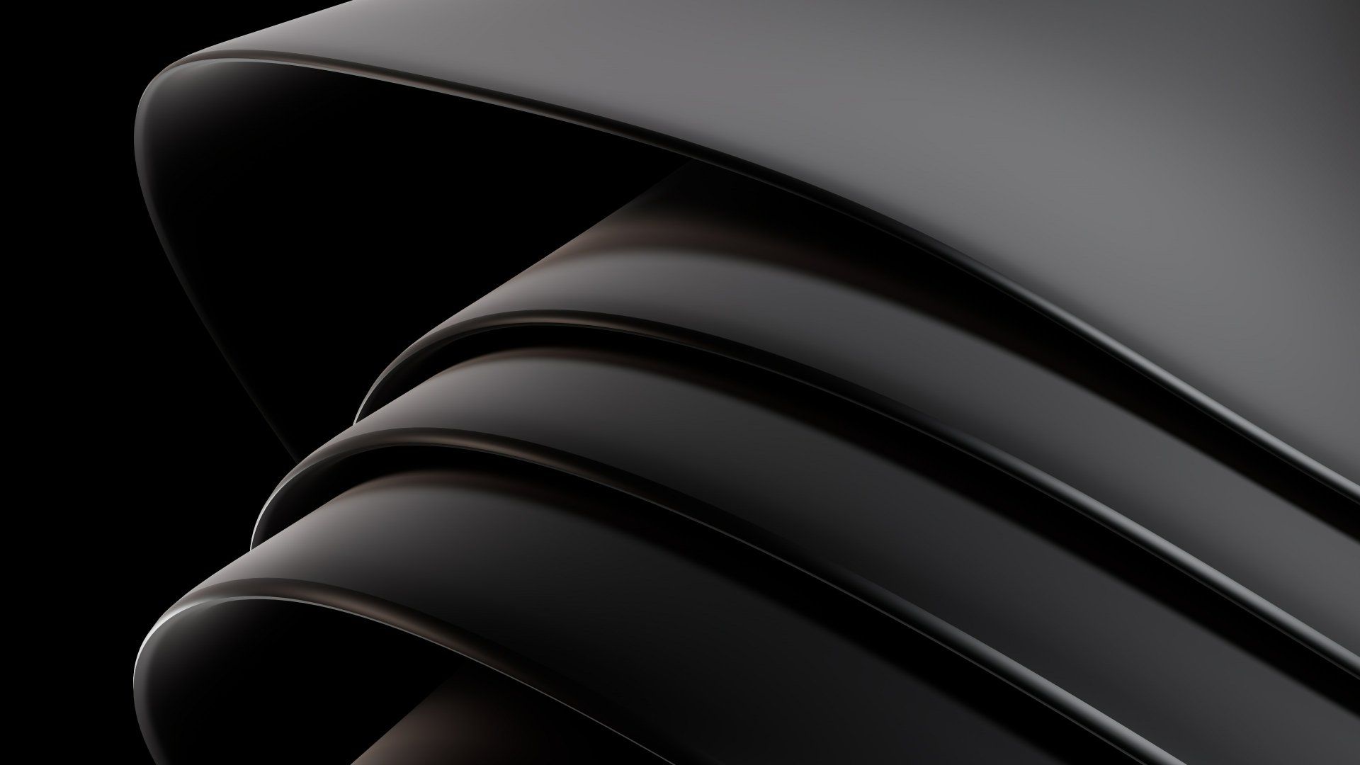 1920x1080 4K Ultra HD Black Abstract Waves Wallpaper