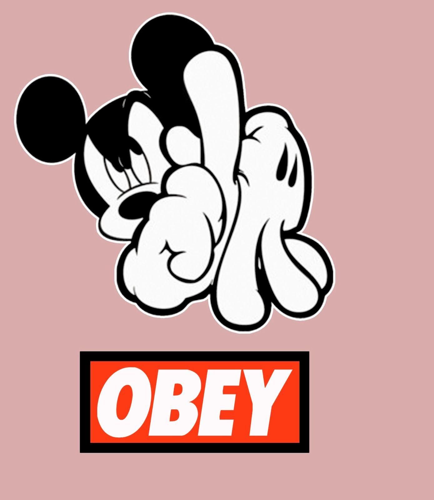 1389x1600 Obey Mickey Mouse Hands Wallpaper