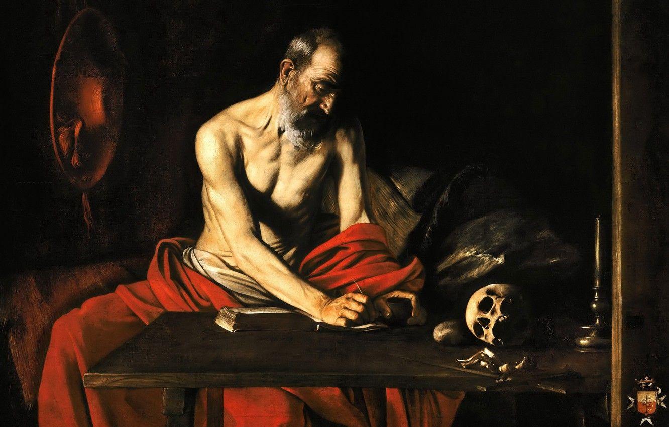 1332x850 Wallpaper picture, religion, Caravaggio, Saint Jerome