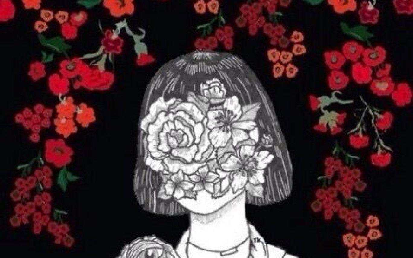 1368x855 Tumblr Girl Red Rose Drawing iPhone Wallpaper