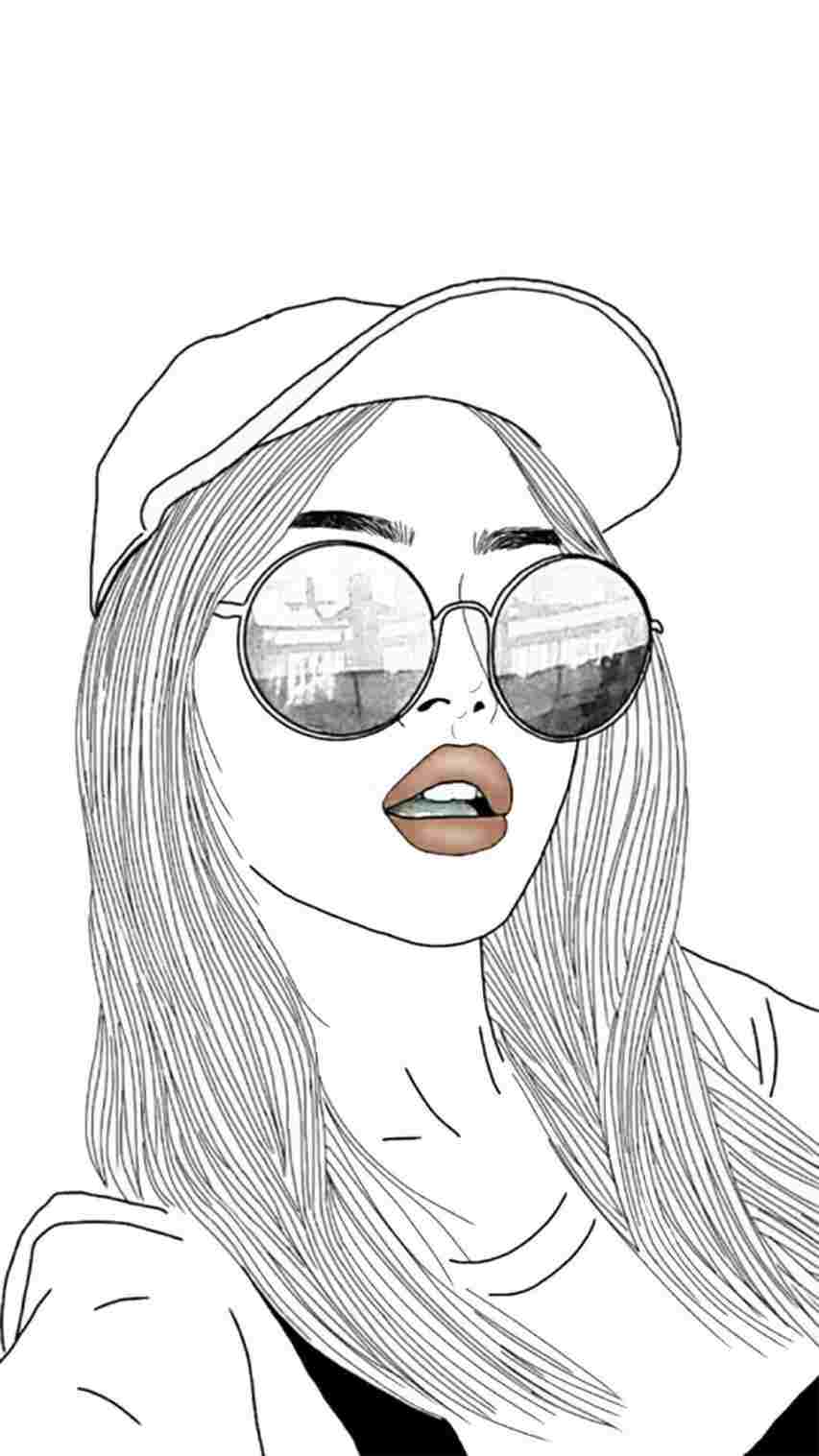 Baddie Aesthetic Girl Drawing Black And White