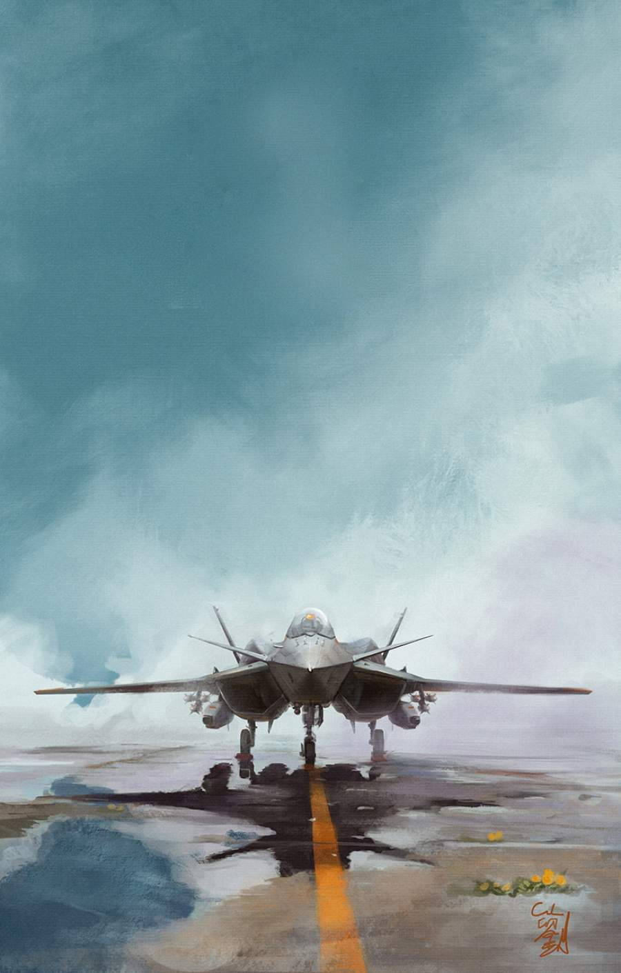 900x1411 Smoky Runway With Jet iPhone Wallpaper