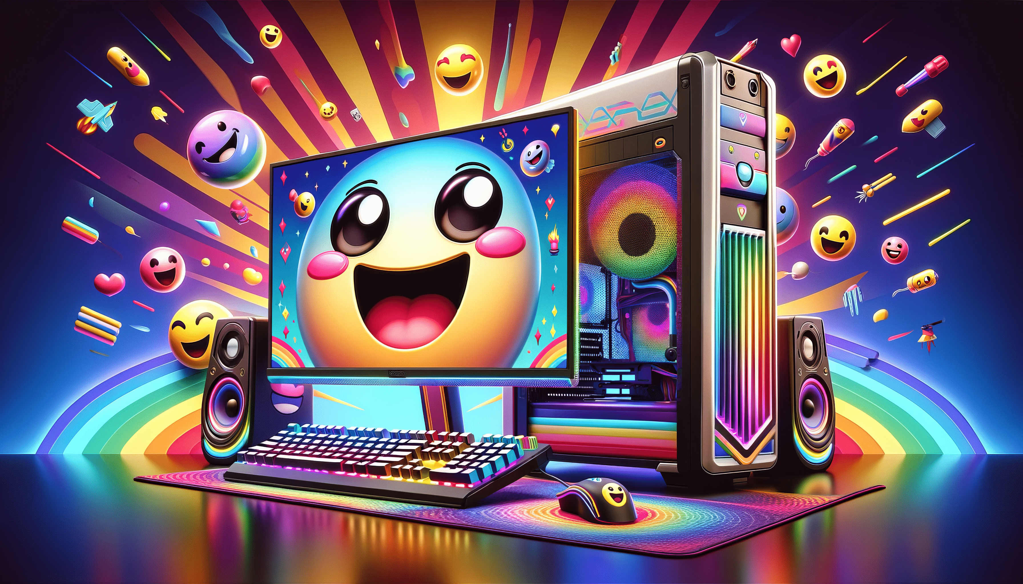 3584x2048 Gaming PC Fun: Vibrant HD Wallpaper