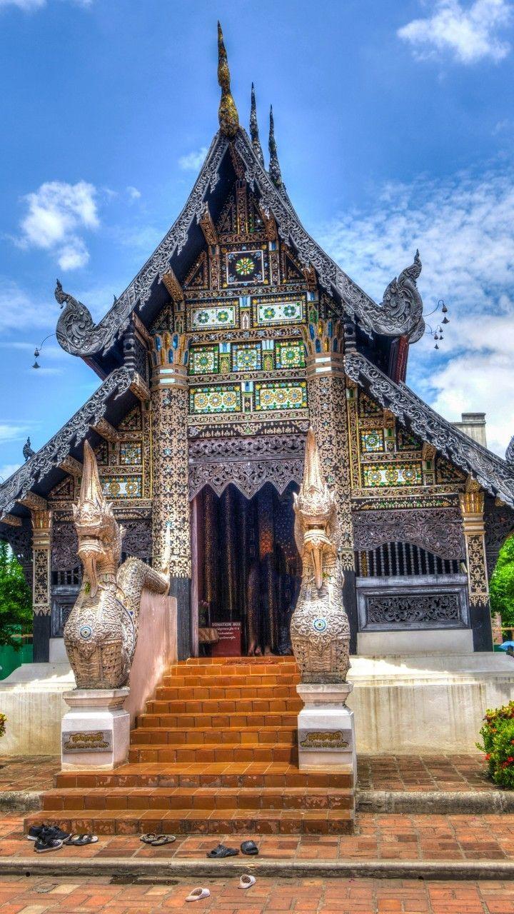 720x1280 Download 720x1280 Thailand, Chiang Mai, Temple, Flowers