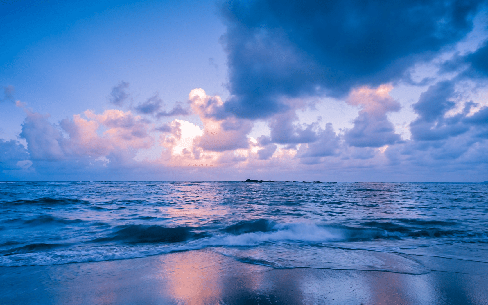 1680x1050 Download 1680x1050 Philippines, Sunset, Ocean, Clouds, Waves
