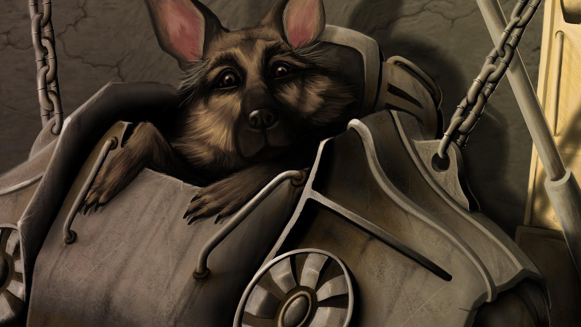 1920x1080 Fallout 4 Dogmeat inside Power Armor