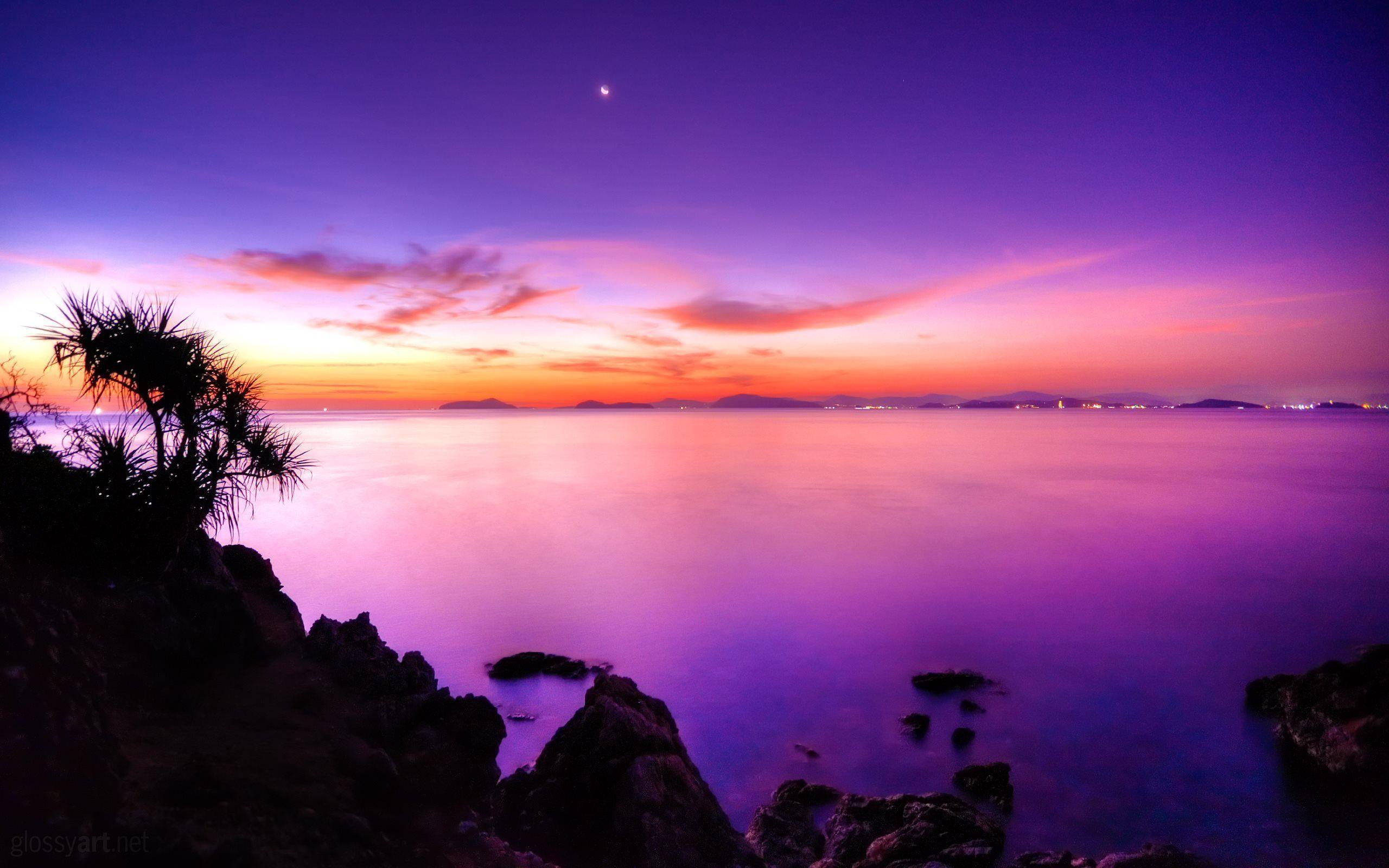 2560x1600 Moonrise over Phuket Wallpaper - HD Background