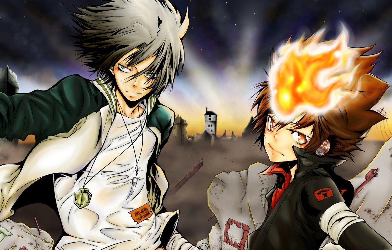 1332x850 Wallpaper anime, art, guys, Katekyo Hitman Reborn! image