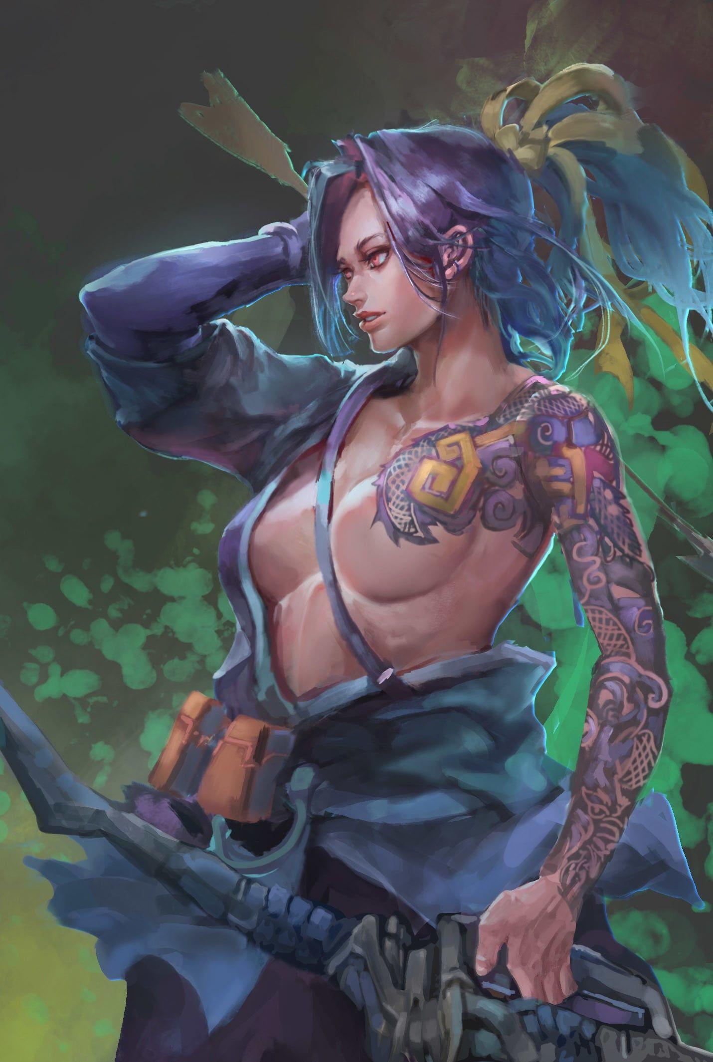 1430x2130 Overwatch, Hanzo (Overwatch), genderswap HD wallpaper
