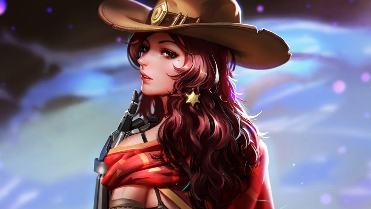 1244x700 Game Mccree Overwatch Gender Bender Hat Art Wallpaper