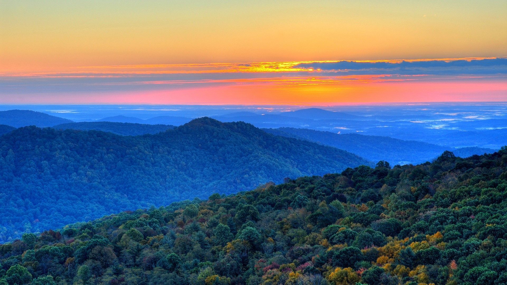 1920x1080 Sunrise in the Blue Ridge Mountains