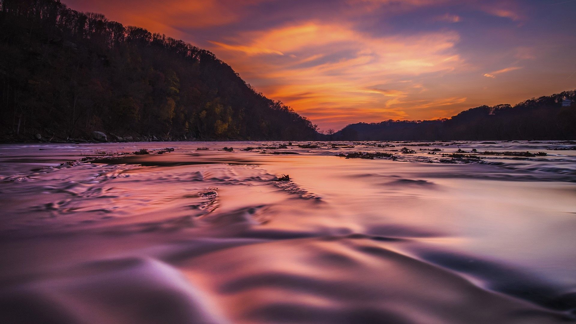 1920x1080 Shenandoah River at sunset, Harper's