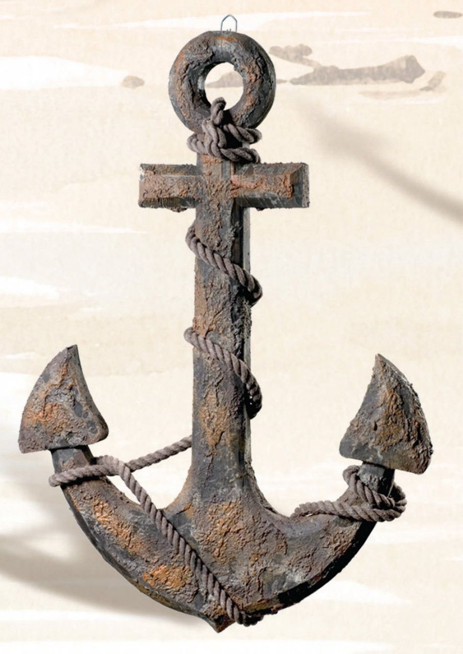 906x1280 Nautical Fouled Wooden Ship's Anchor