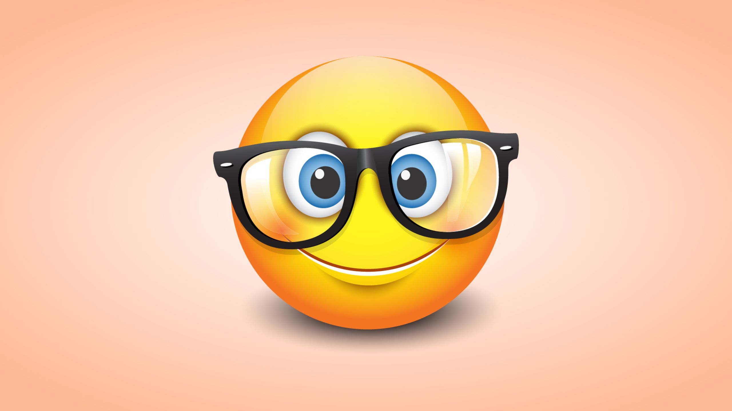 2560x1440 Nerdy Emoji HD Wallpaper