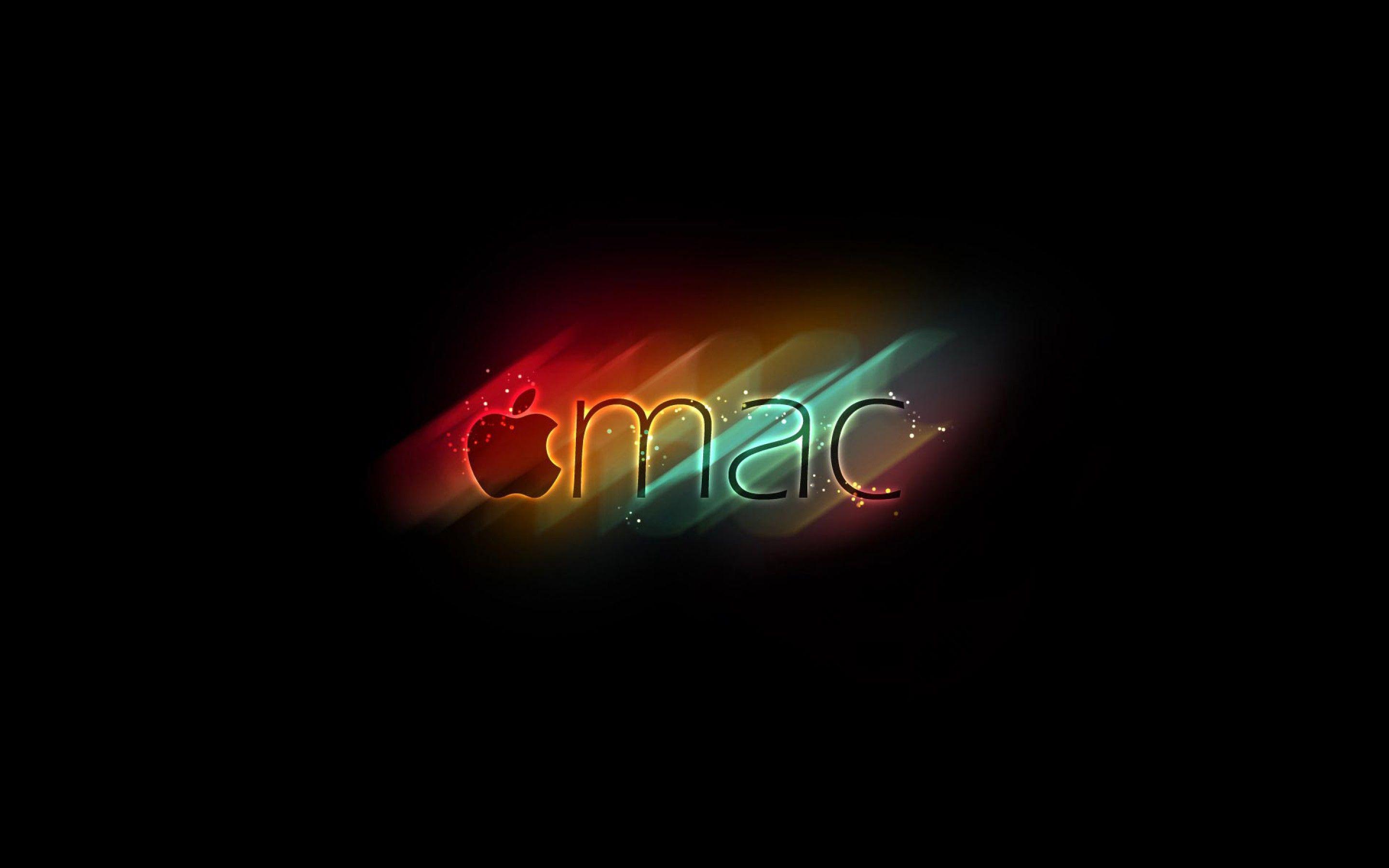 2880x1800 Rainbow Effect Animated Apple Logo Black Wallp