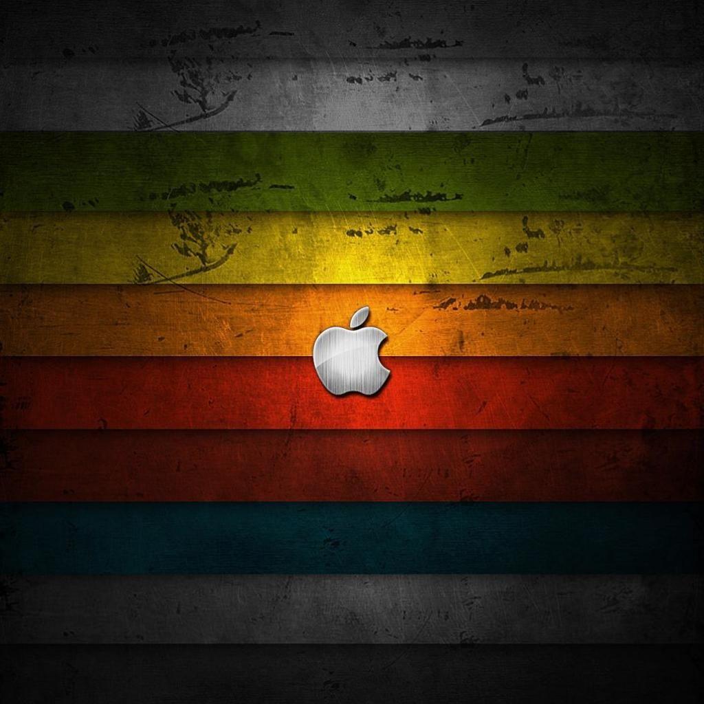 1024x1024 Rainbow Panel Apple. iPad Wallpaper free iPad