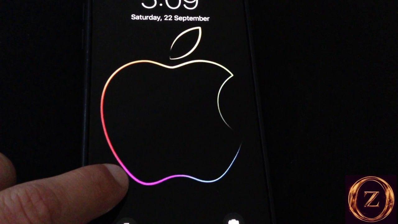1280x720 iPhone X screen photo wallpaper with logo Apple
