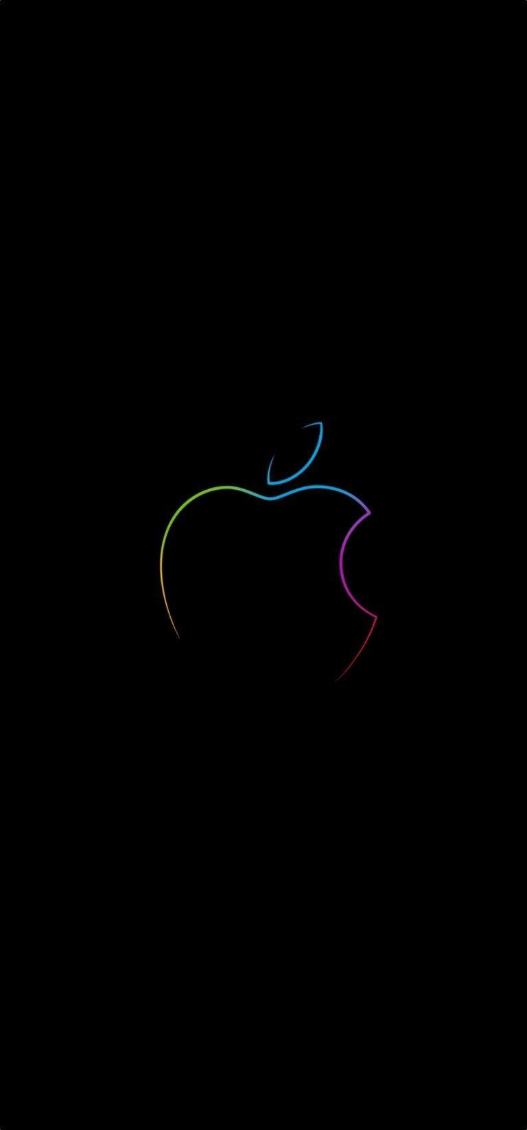 768x1647 Rainbow Apple wallpaper
