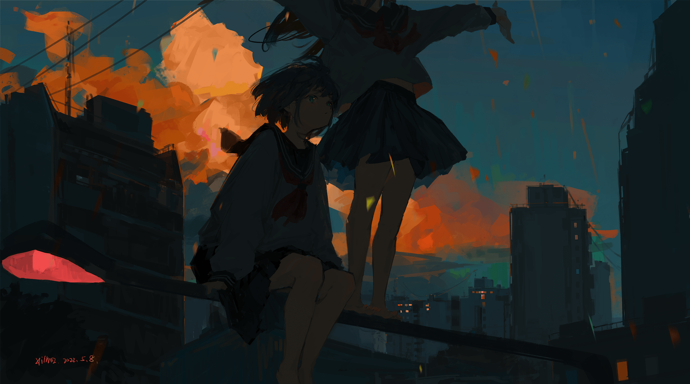2370x1320 Download Scenery Anime Girl Anime Girl