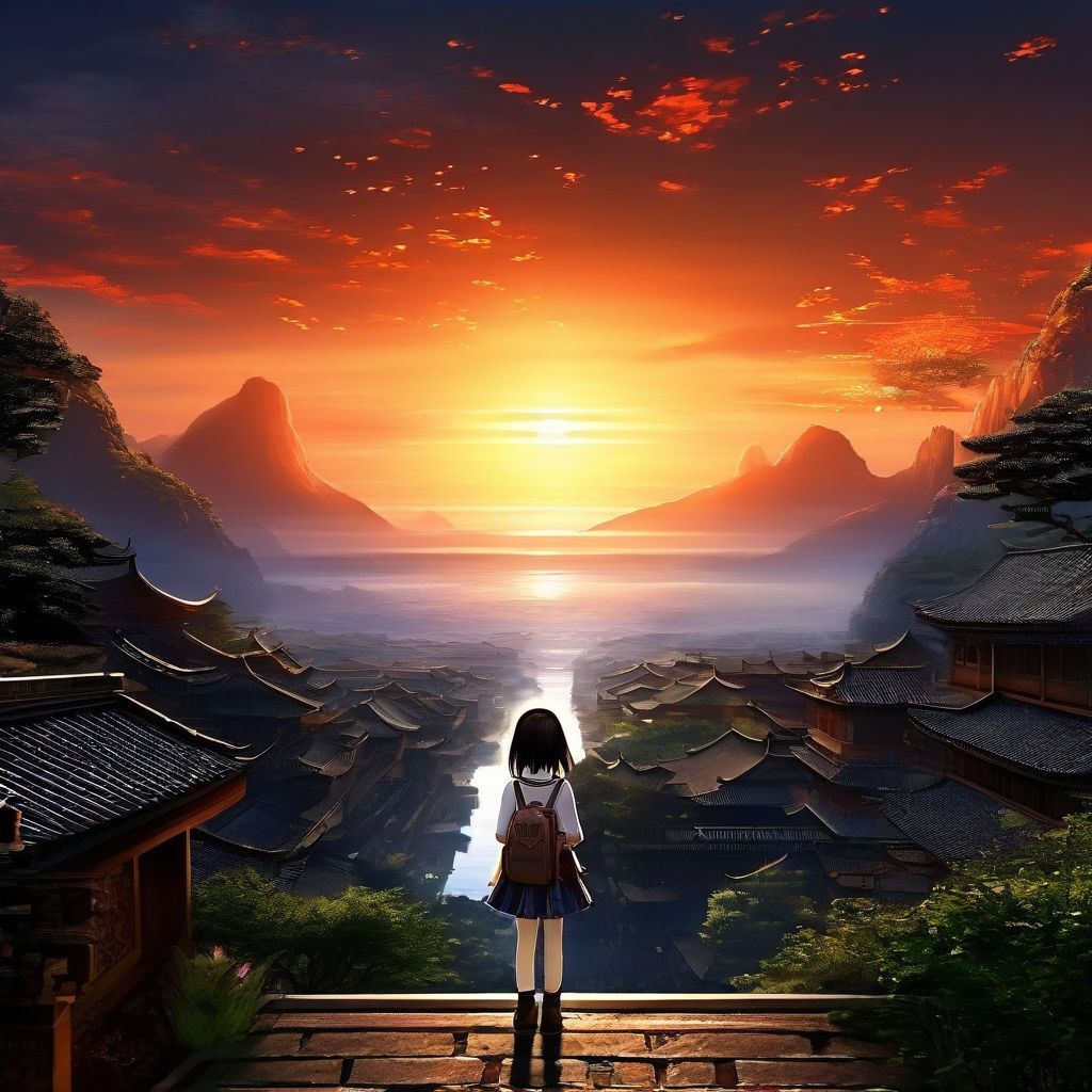1024x1024 Anime scenery wallpaper