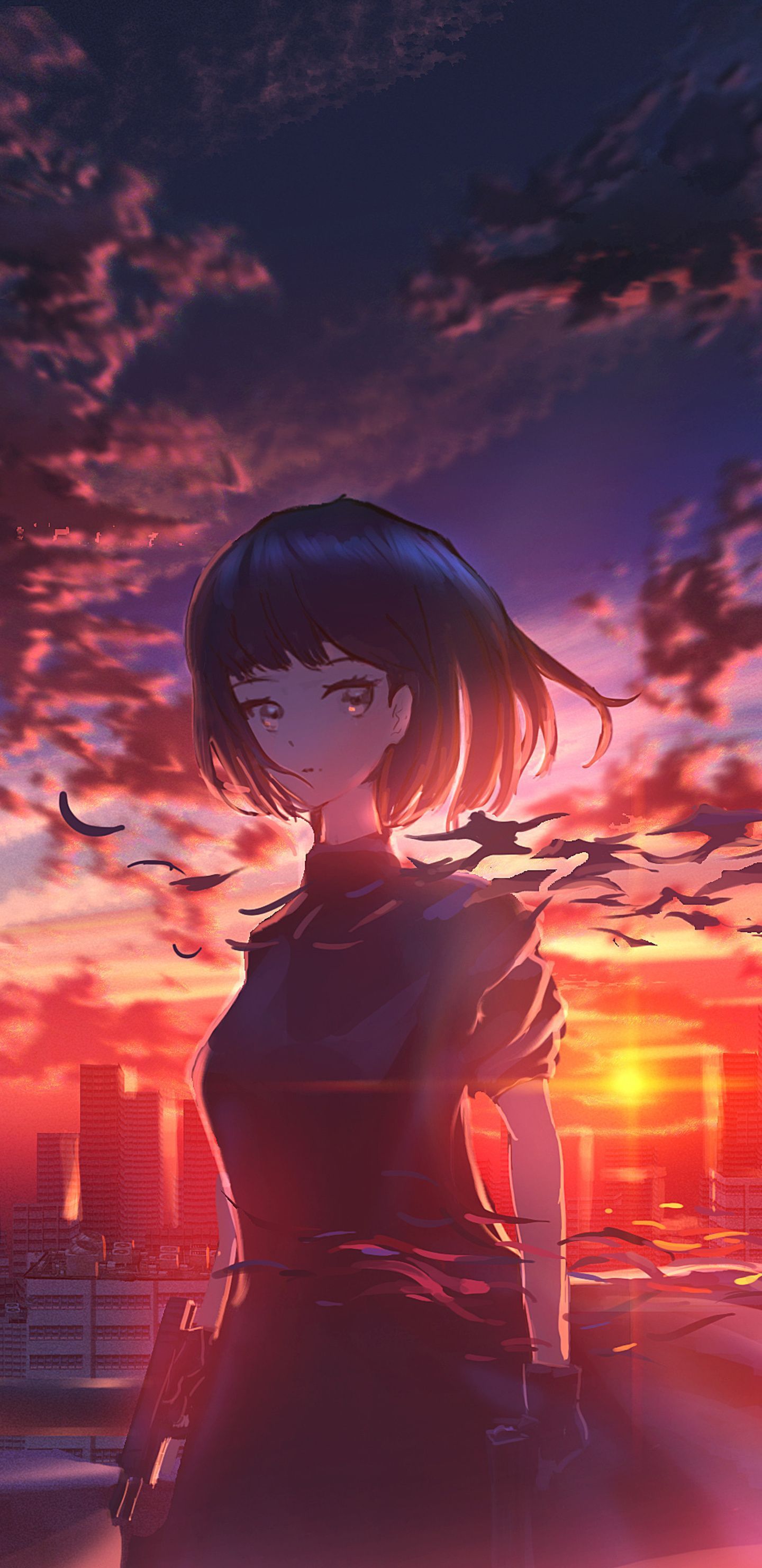 1440x2960 Girl Scenery Original Anime