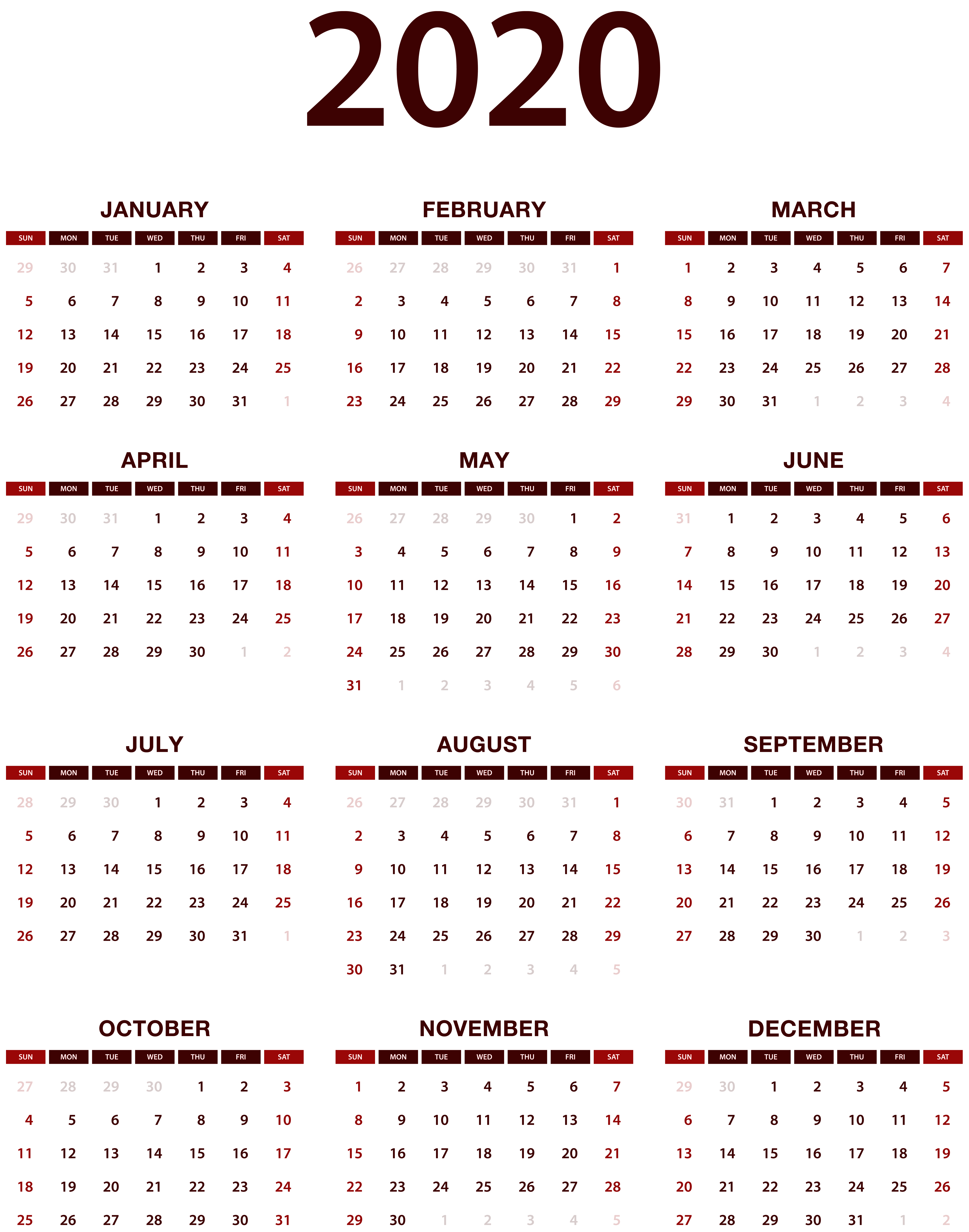 2020 Calendar Wallpapers - Top Free 2020 Calendar Backgrounds ...