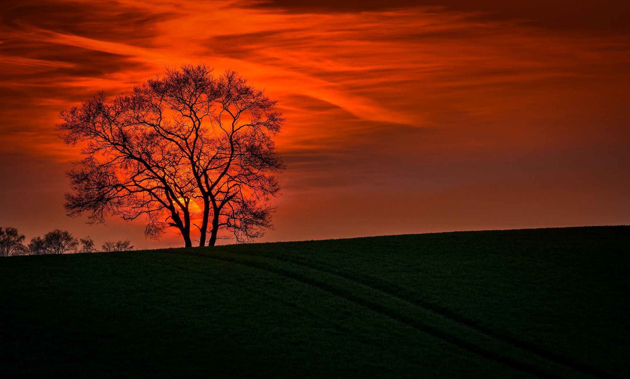 2048x1233 Cloud Landscape Nature Sunset HD Wallpaper