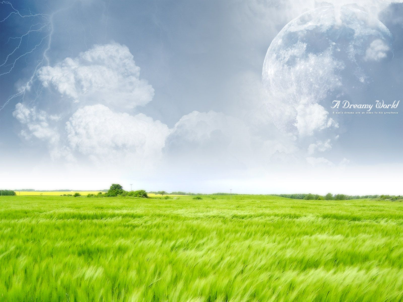 1600x1200 Green Farm Dreamy World Wallpaper. HD